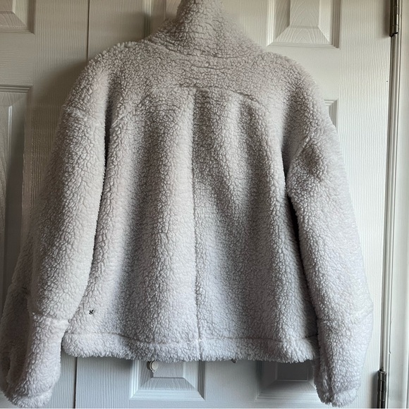 Lululemon Cinchable Fleece Zip Up Jacket Ivory Size 4 - Picture 4 of 6